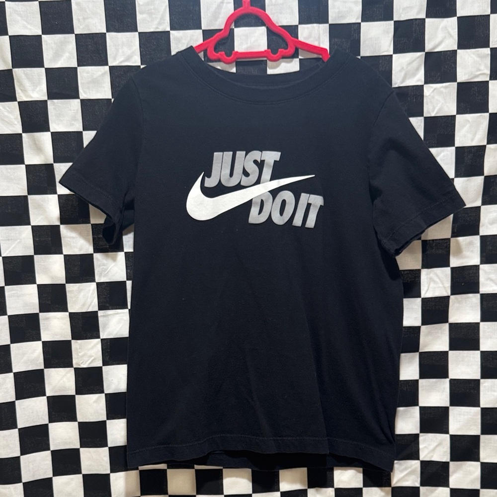 Nike Black Tee with White Swoosh Logo
